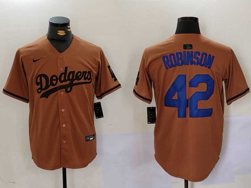 Mens Los Angeles Dodgers #42 Jackie Robinson Olive Cool Base Limited Stitched Jersey